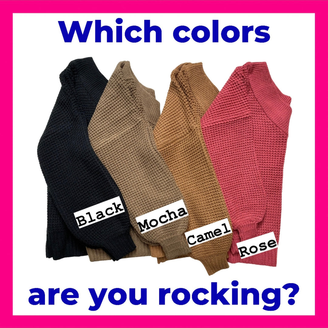 waffle off the shoulder sweaters all colors