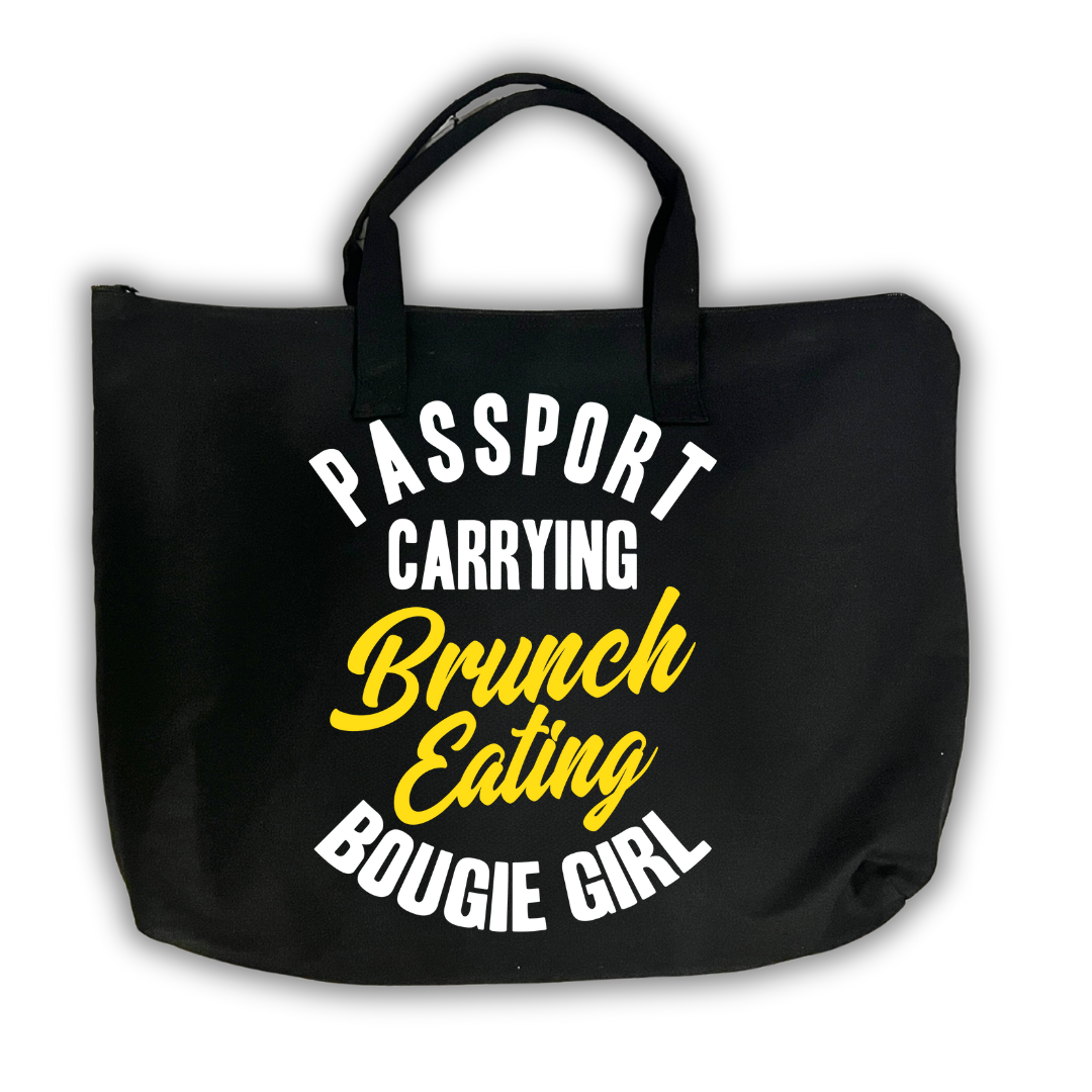 Passport Carrying Brunch Eating Bougie Girl Tote Bag