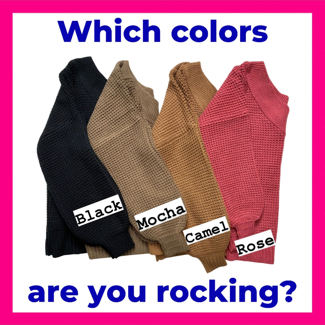 waffle off the shoulder sweaters all colors