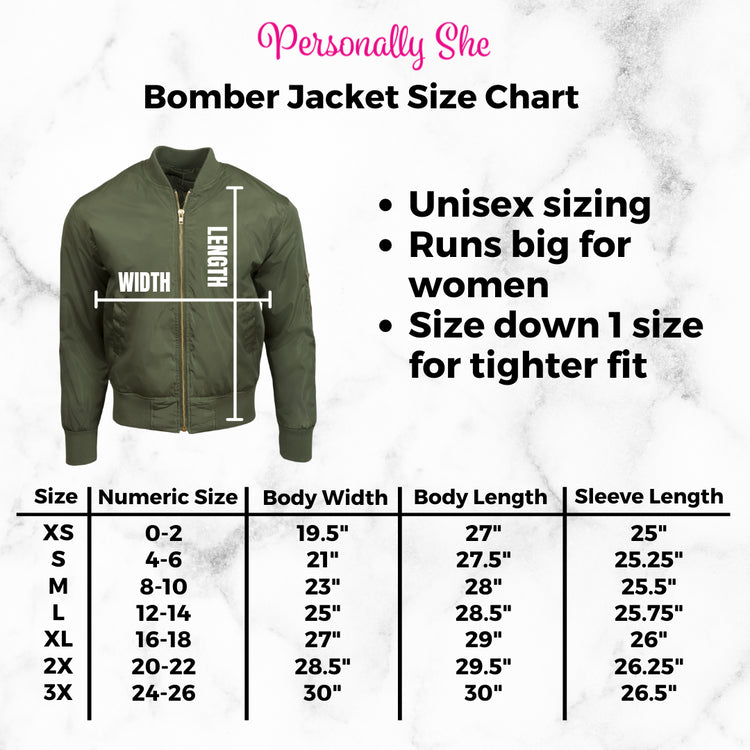 Bomber Jacket Size Chart