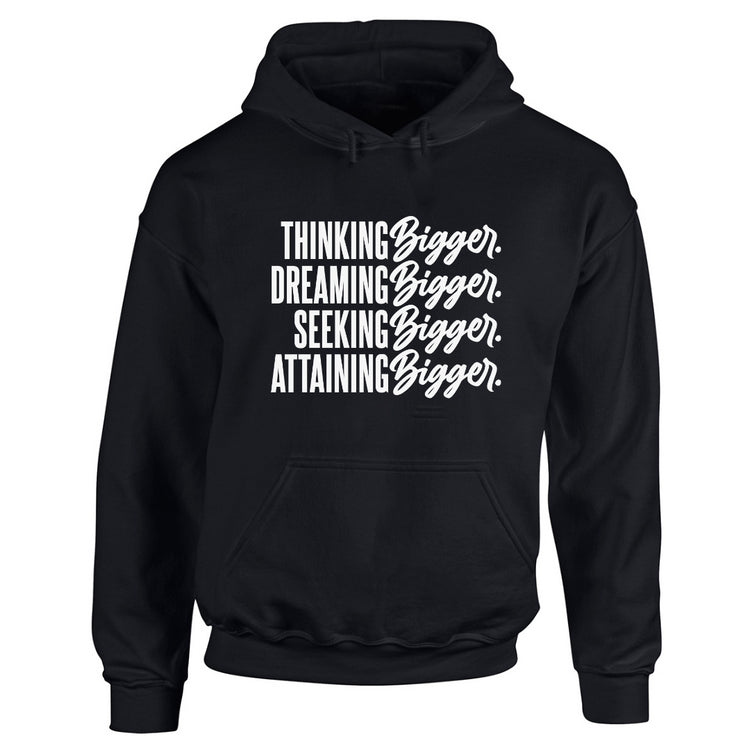 Think Big black unisex hoodie